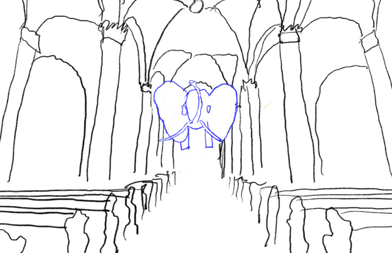 Edgar Honetschläger, L'enigma dell'elefante Projektskizze 2025